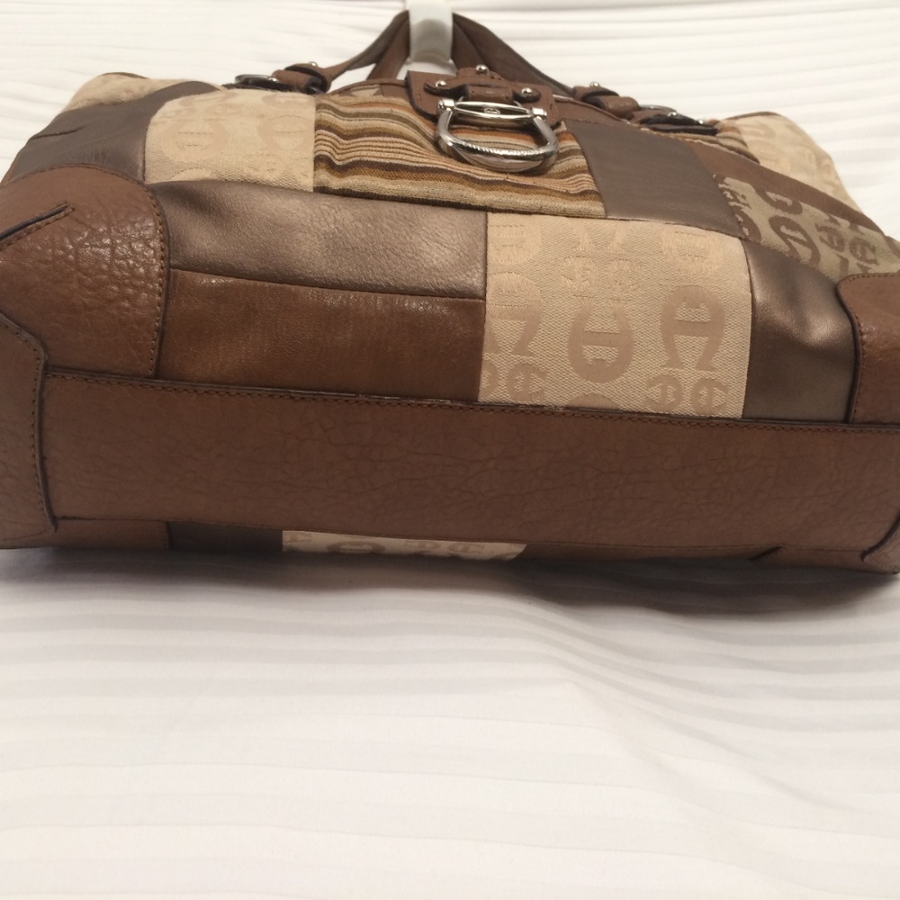 Patchwork Purse Large Shoulderbag Leather Fabric - image 3